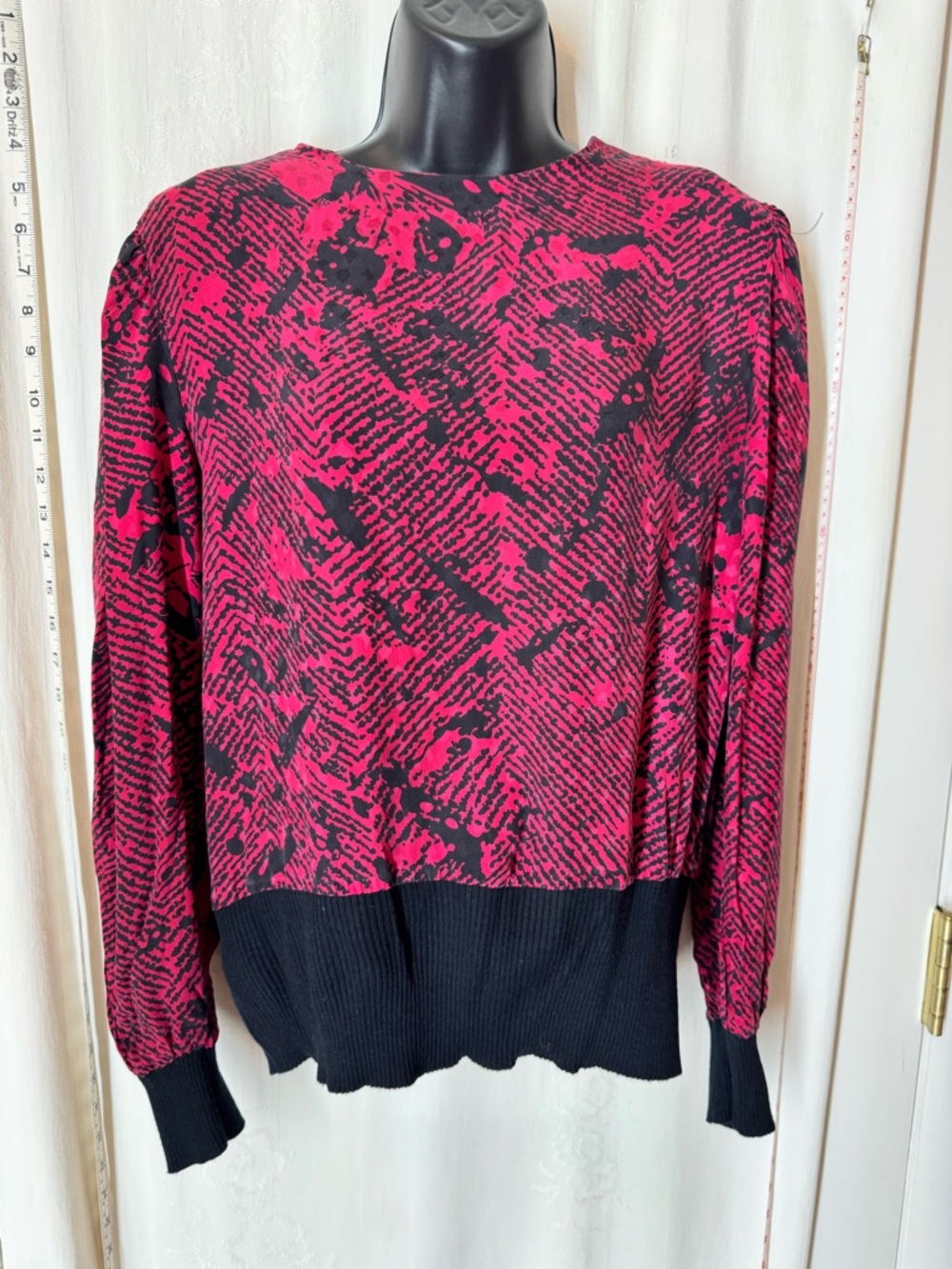 Vintage Bergdorf Goodman Abstract Silk Blouse